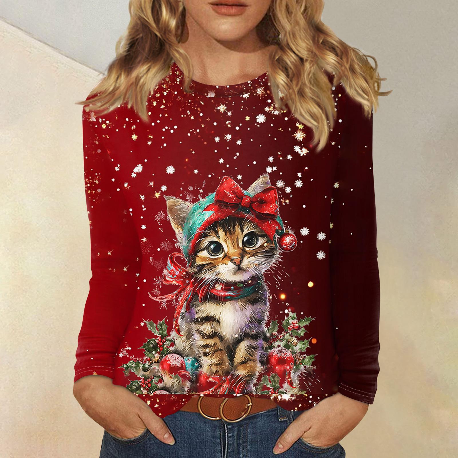 Рубашки с длинным рукавом для женщин, милые футболки с графическим принтом, блузки, повседневные базовые топы больших размеров, пуловеры XL винный
Рубашки с длинным рукавом для женщин, милые футболки с графическим принтом, блузки, повседневные базовые топы больших размеров, пуловеры XL винный