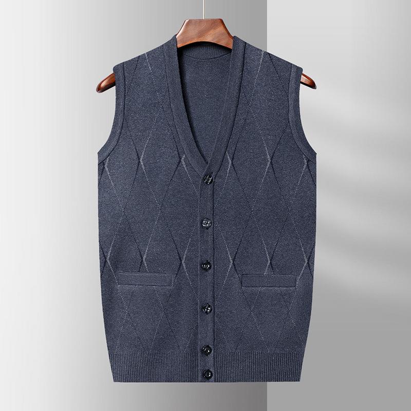 Middle-aged and Elderly People Vest Sweater Male Grandfather Vest Sleeveless Sweater V-neck Cardigan Wool Dad Autumn Clothes M
Middle-aged and Elderly People Vest Sweater Male Grandfather Vest Sleeveless Sweater V-neck Cardigan Wool Dad Autumn Clothes M