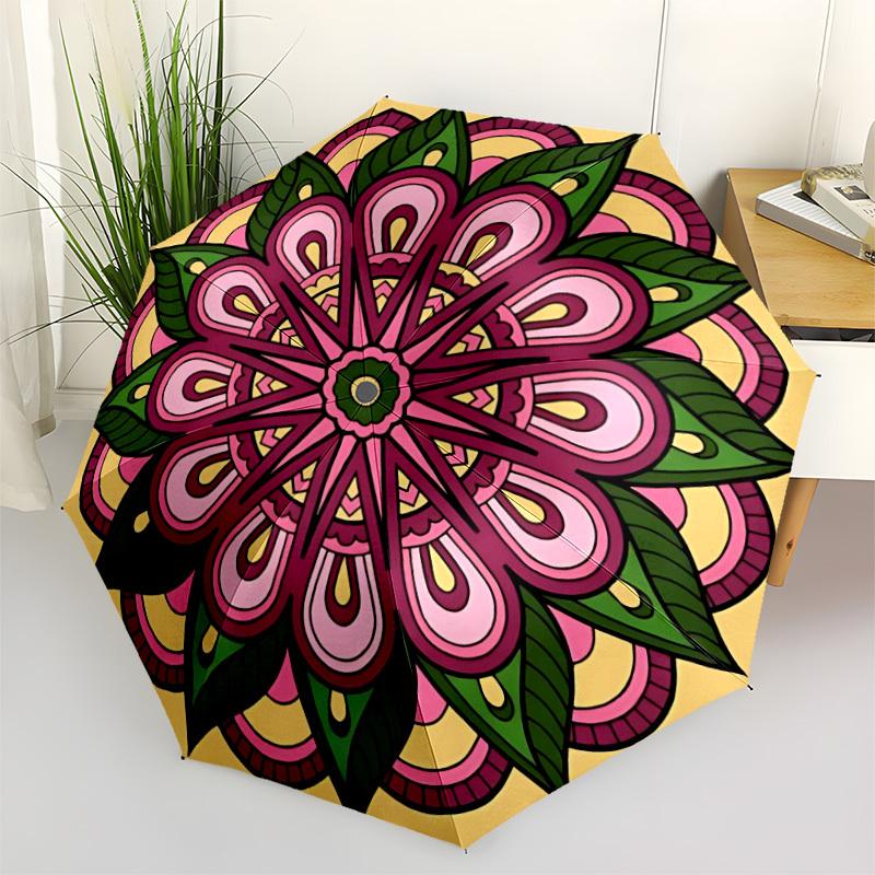 1pc Floral Mandala Design Automatic Umbrella - Stylish, Durable, with 8-Rib Manual Open Design, Elegant Black Handleyy250920139
1pc Floral Mandala Design Automatic Umbrella - Stylish, Durable, with 8-Rib Manual Open Design, Elegant Black Handleyy250920139