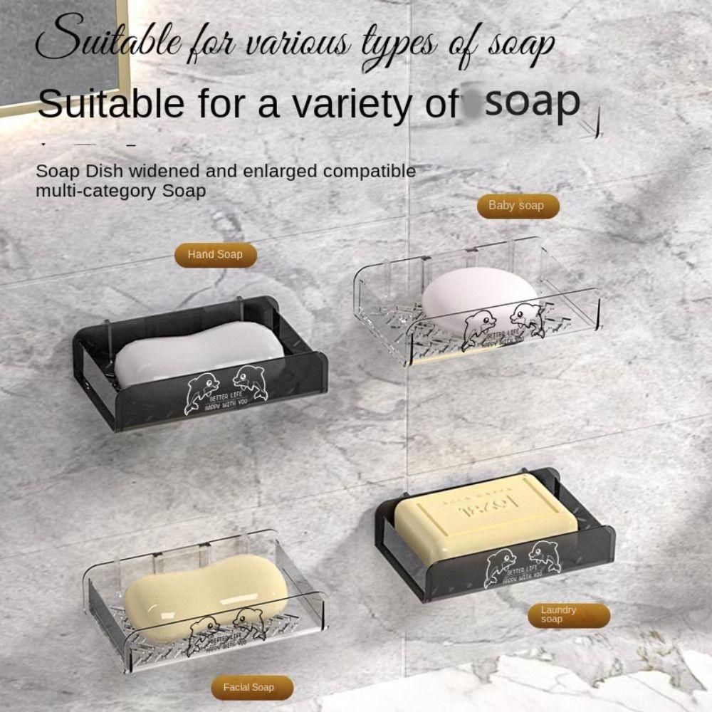 No Drilling Soap Rack Wall Mounted Soap Storage Tray Soap Dish Holder Bathroom Accessories чорний
No Drilling Soap Rack Wall Mounted Soap Storage Tray Soap Dish Holder Bathroom Accessories чорний