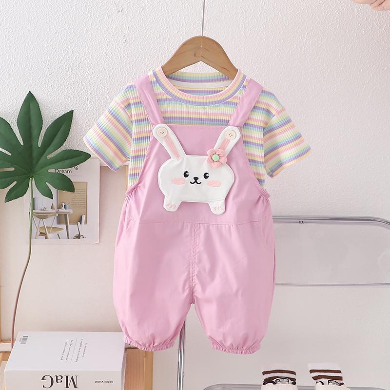 Милый летний комплект в полоску с кроликом для девочек: Футболка с коротким рукавом и комбинезон 100cm фиолетовый
Милый летний комплект в полоску с кроликом для девочек: Футболка с коротким рукавом и комбинезон 100cm фиолетовый