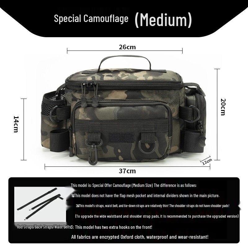 High-Quality Waterproof Black Fishing Waist & Crossbody Lure Bag, Large Capacity Rod Storage Bag
High-Quality Waterproof Black Fishing Waist & Crossbody Lure Bag, Large Capacity Rod Storage Bag