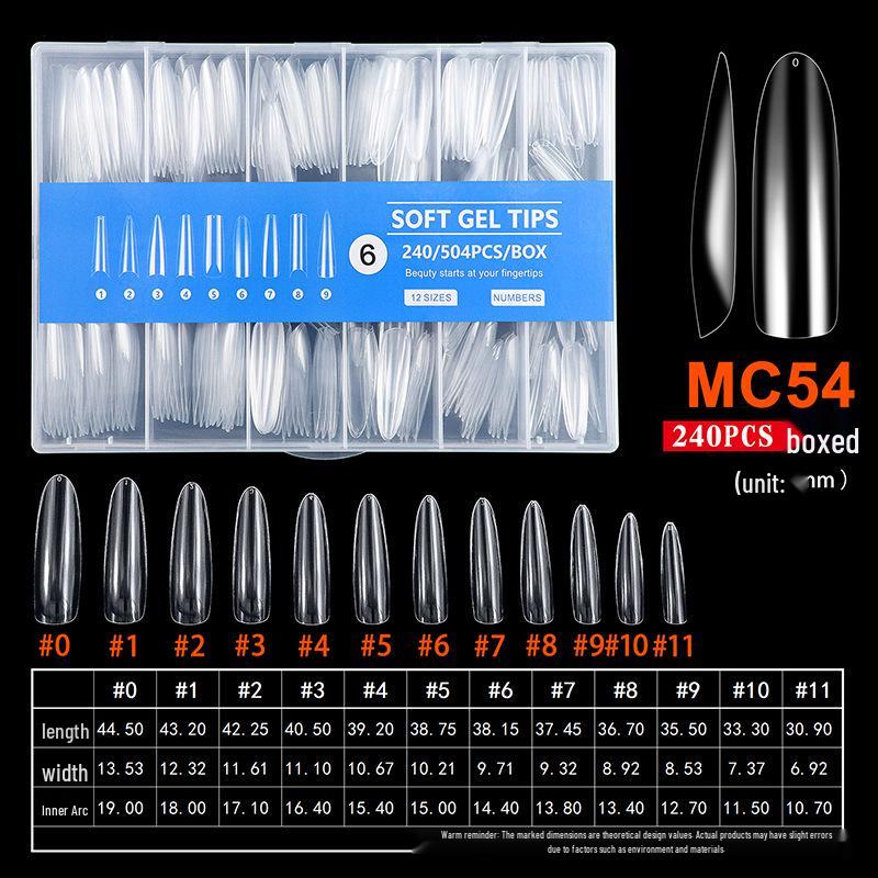Ultra-Long 40mm+ Transparent Full/Half Cover False Nails Set, 2XL Seamless Pointed Tips, 240 Pieces
Ultra-Long 40mm+ Transparent Full/Half Cover False Nails Set, 2XL Seamless Pointed Tips, 240 Pieces