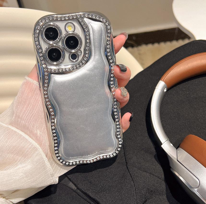 Wave Edge Electroplated Rhinestone Leather Case for iPhone 17/16 Pro Max/15/14 13 срібний
Wave Edge Electroplated Rhinestone Leather Case for iPhone 17/16 Pro Max/15/14 13 срібний