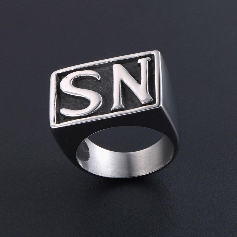 Мужское кольцо из титановой стали с английской надписью - Европейский и американский стиль (модель: SA723-724) Size 7
Мужское кольцо из титановой стали с английской надписью - Европейский и американский стиль (модель: SA723-724) Size 7