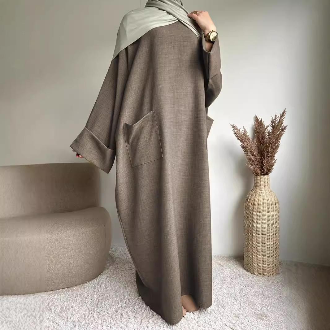 Women s Solid Color Long Abaya Dress with Pockets - Islamic Style (Hijab Not Included) Large
Women s Solid Color Long Abaya Dress with Pockets - Islamic Style (Hijab Not Included) Large