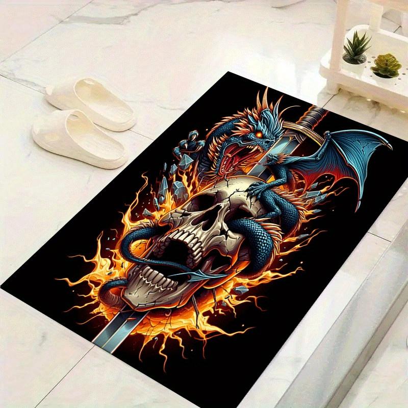 1pc Dragon skull and sword Design Area Rug - Soft, Anti-Slip, and Durable Gaming Room Decor for Bedroom 60cm by 90cm
1pc Dragon skull and sword Design Area Rug - Soft, Anti-Slip, and Durable Gaming Room Decor for Bedroom 60cm by 90cm