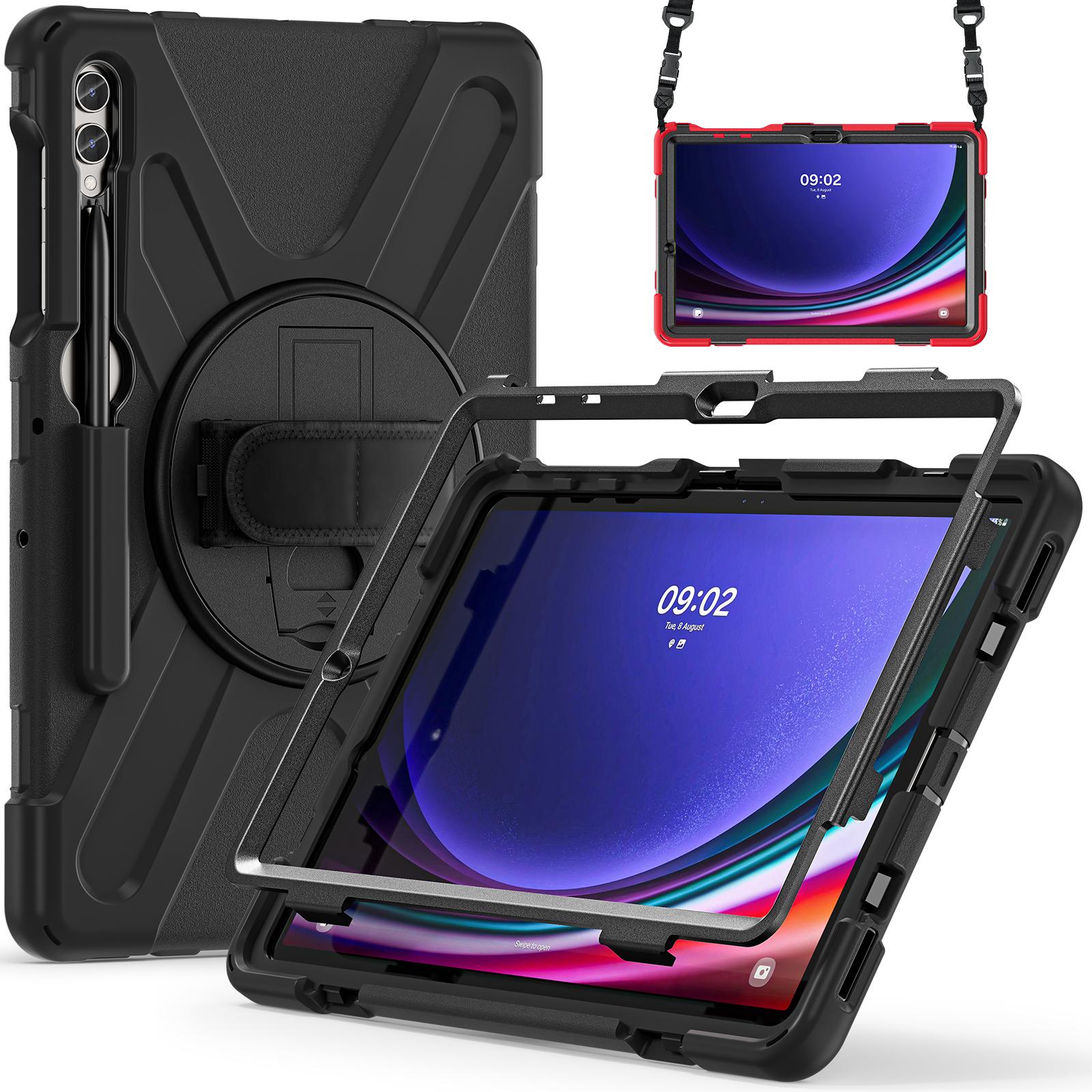 For Samsung Galaxy Tab S10 FE/S10+ X826/S9 FE+/S9+/S8+/S7 FE/S7+ PC+Silicone Tablet Case Kickstand with Shoulder Strap Rose/Black
For Samsung Galaxy Tab S10 FE/S10+ X826/S9 FE+/S9+/S8+/S7 FE/S7+ PC+Silicone Tablet Case Kickstand with Shoulder Strap Rose/Black