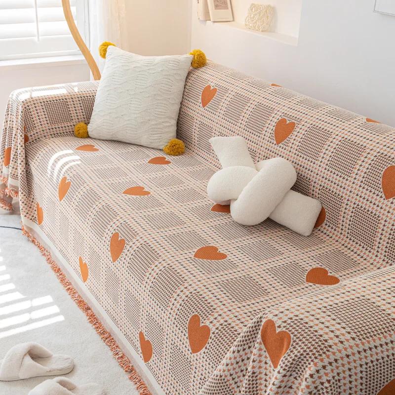 Ткань для чехла для дивана, высокая плотность, приятная для кожи, удобное мягкое многоцелевое одеяло кремового цвета, мягкий цветной тон, дышащая 180x130cm1pcs