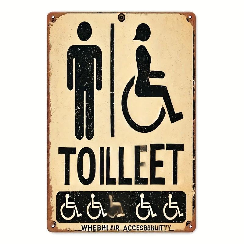 Vintage Metal Bathroom TOILET Sign Rustic Wrought Iron Decor Wheelchair Accessible for Home Spaces 20x30cm
Vintage Metal Bathroom TOILET Sign Rustic Wrought Iron Decor Wheelchair Accessible for Home Spaces 20x30cm