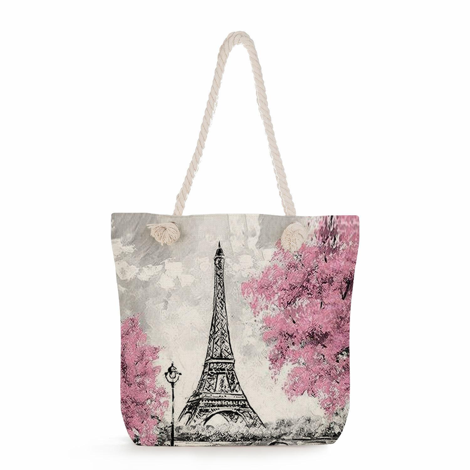Multifunctional Iron Tower Printed Thick Rope Shoulder Beach Bag Casual large capacity handbag 0242
Multifunctional Iron Tower Printed Thick Rope Shoulder Beach Bag Casual large capacity handbag 0242
