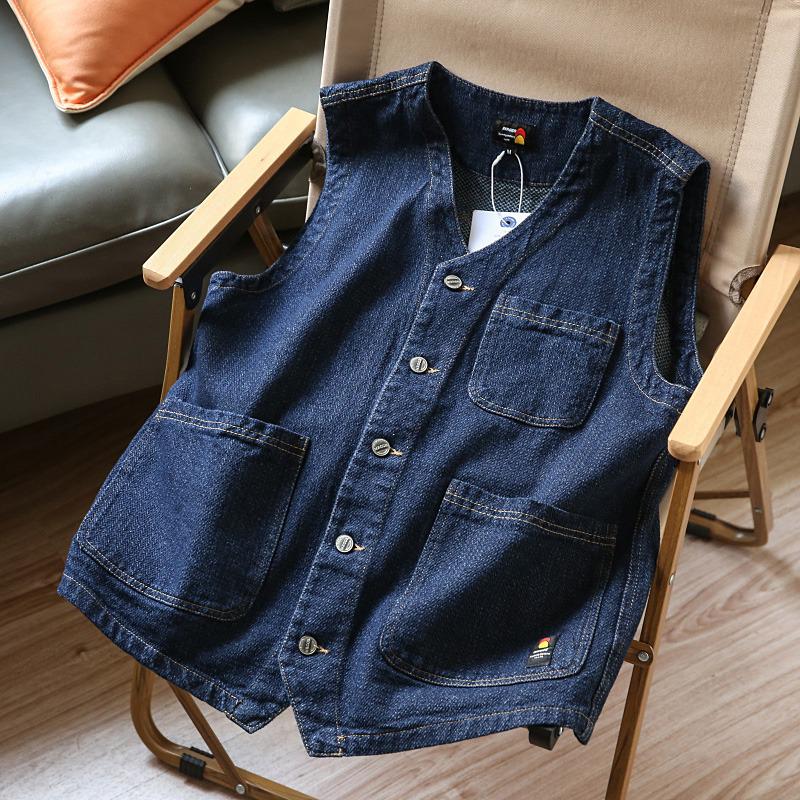 Japanese Retro Women s Layered Denim Sleeveless Vest with Multi-Pocket Design XL
Japanese Retro Women s Layered Denim Sleeveless Vest with Multi-Pocket Design XL