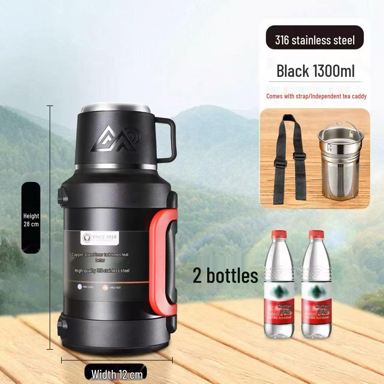 Thermos 316 Stainless Steel Travel Kettle with Large Capacity
Thermos 316 Stainless Steel Travel Kettle with Large Capacity