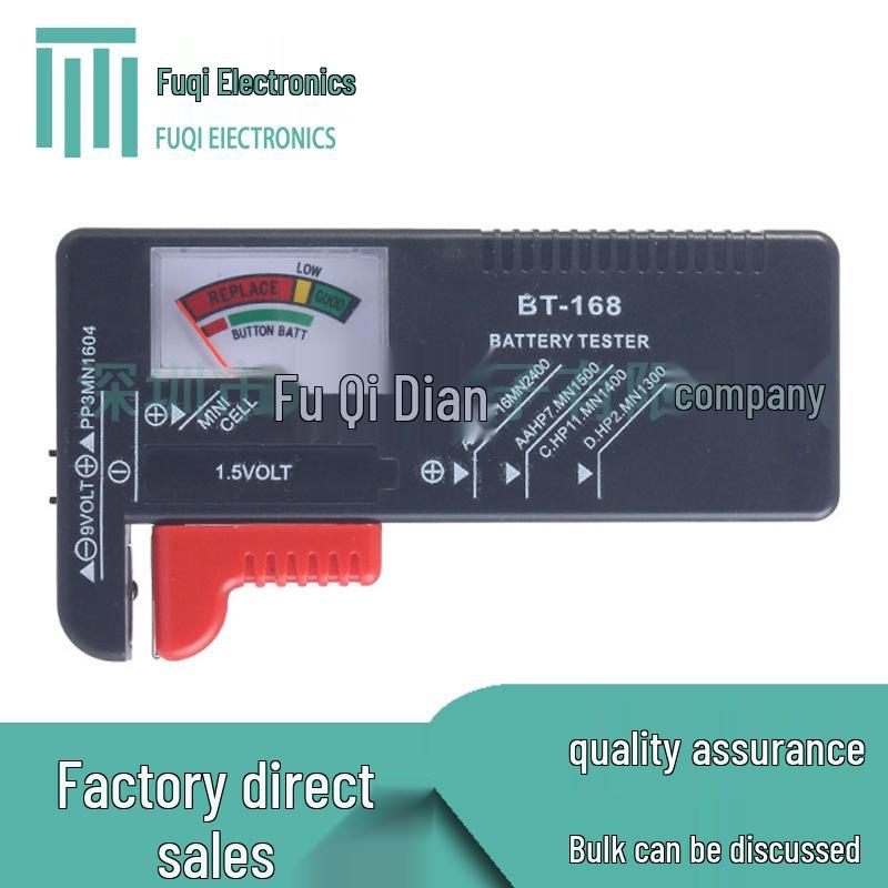 Digital Battery Power Tester BT-168D for 1.5V, AA, AAA, C, D, and 9V batteries, featuring a clear digital display.
Digital Battery Power Tester BT-168D for 1.5V, AA, AAA, C, D, and 9V batteries, featuring a clear digital display.