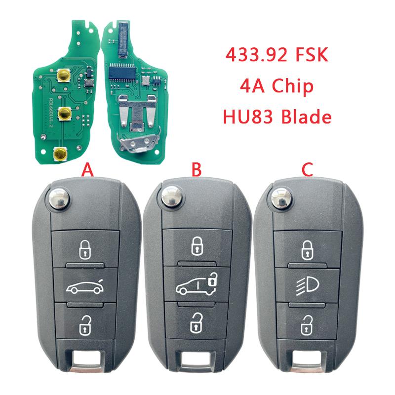 TXK009016 Aftermarket Flip Remote Car Key 3 Button 433.92MHz HITAG AES 4A Chip For Peugeot 208 2008 308 508 For Citroen C3 C4 C5 For Citroen
TXK009016 Aftermarket Flip Remote Car Key 3 Button 433.92MHz HITAG AES 4A Chip For Peugeot 208 2008 308 508 For Citroen C3 C4 C5 For Citroen