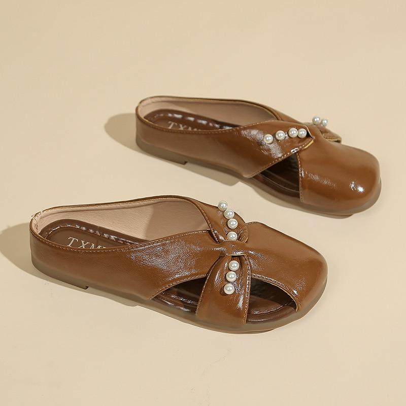 Baotou half slippers women s summer new round head flat bottom pearl comfortable outer wear women s slippers 40 темно-коричневого кольору
Baotou half slippers women s summer new round head flat bottom pearl comfortable outer wear women s slippers 40 темно-коричневого кольору