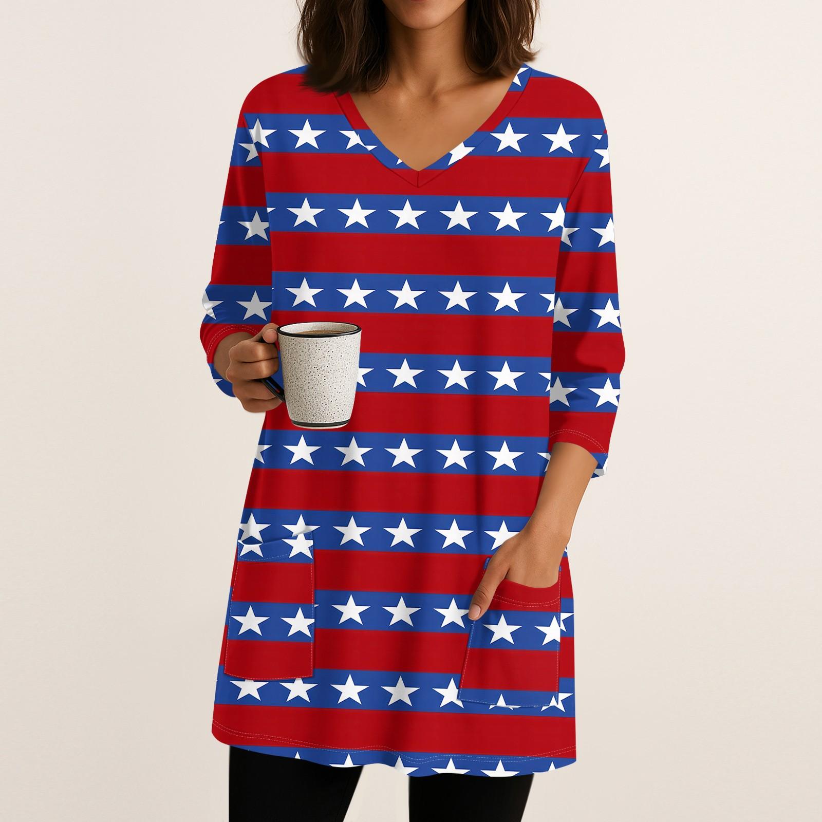 Жіночі топи з V-подібним вирізом і рукавами 3/4 Блузки Повсякденні сорочки середньої довжини Модні туніки з принтом і кишенями M
Жіночі топи з V-подібним вирізом і рукавами 3/4 Блузки Повсякденні сорочки середньої довжини Модні туніки з принтом і кишенями M