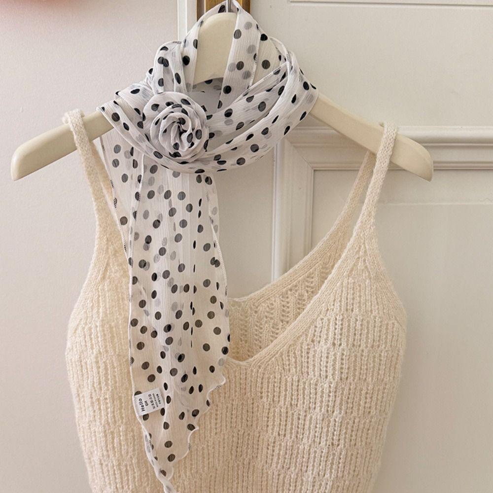 Cravat Long Silk Scarf Wrap Collar Flower Decoration Elegant Polka Dot Scarves Women Style 5
Cravat Long Silk Scarf Wrap Collar Flower Decoration Elegant Polka Dot Scarves Women Style 5