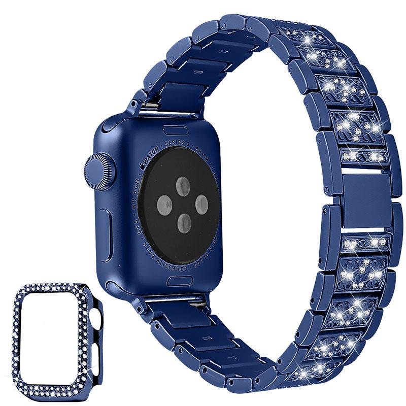 Rhinestone Decor 3 Beads Replacement Watch Strap+Anti-Scratch Double Row Rhinestone PC Watch Case Cover for Apple Watch Series 7 41mm Multi-color
Rhinestone Decor 3 Beads Replacement Watch Strap+Anti-Scratch Double Row Rhinestone PC Watch Case Cover for Apple Watch Series 7 41mm Multi-color