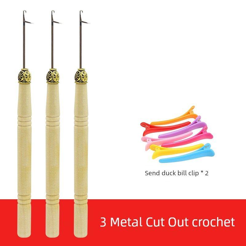Special Wooden Handle Crochet with Tongue Wig Extension Crochet Needle Feather Crochet Hook for Hair Tool Hot Metal Cut Out crochet (3)(Send duck bill clip * 2)
Special Wooden Handle Crochet with Tongue Wig Extension Crochet Needle Feather Crochet Hook for Hair Tool Hot Metal Cut Out crochet (3)(Send duck bill clip * 2)