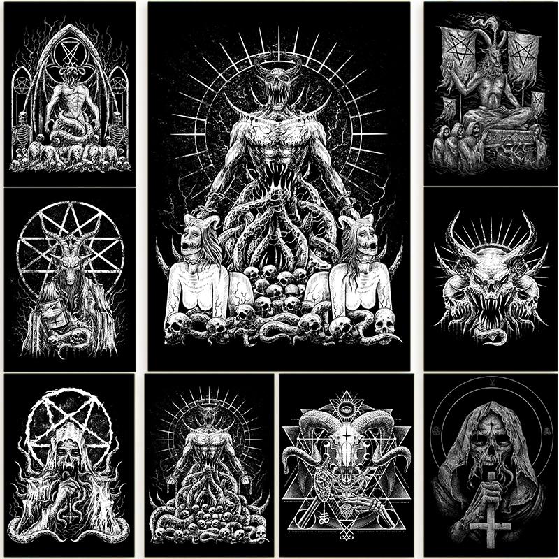 Gothic Style Satanic Poster Demon Lucifer Gothic 666 Satan Baphomet Canvas Painting Wall Art Picture for Living Room Home Decor 21cm×30cm NoFrame
Gothic Style Satanic Poster Demon Lucifer Gothic 666 Satan Baphomet Canvas Painting Wall Art Picture for Living Room Home Decor 21cm×30cm NoFrame