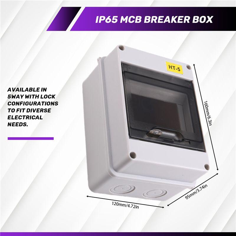 ABUL-Waterproof HT Series Plastic Outdoor 5WAY IP65 Junction Box For Safety Circuit Breaker With Lock NONE
ABUL-Waterproof HT Series Plastic Outdoor 5WAY IP65 Junction Box For Safety Circuit Breaker With Lock NONE