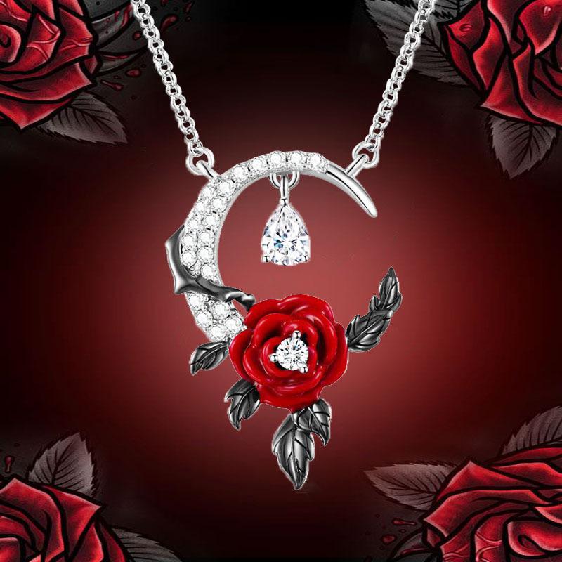 Модное женское ожерелье с подвеской в виде розы и луны, модные украшения
Модное женское ожерелье с подвеской в виде розы и луны, модные украшения