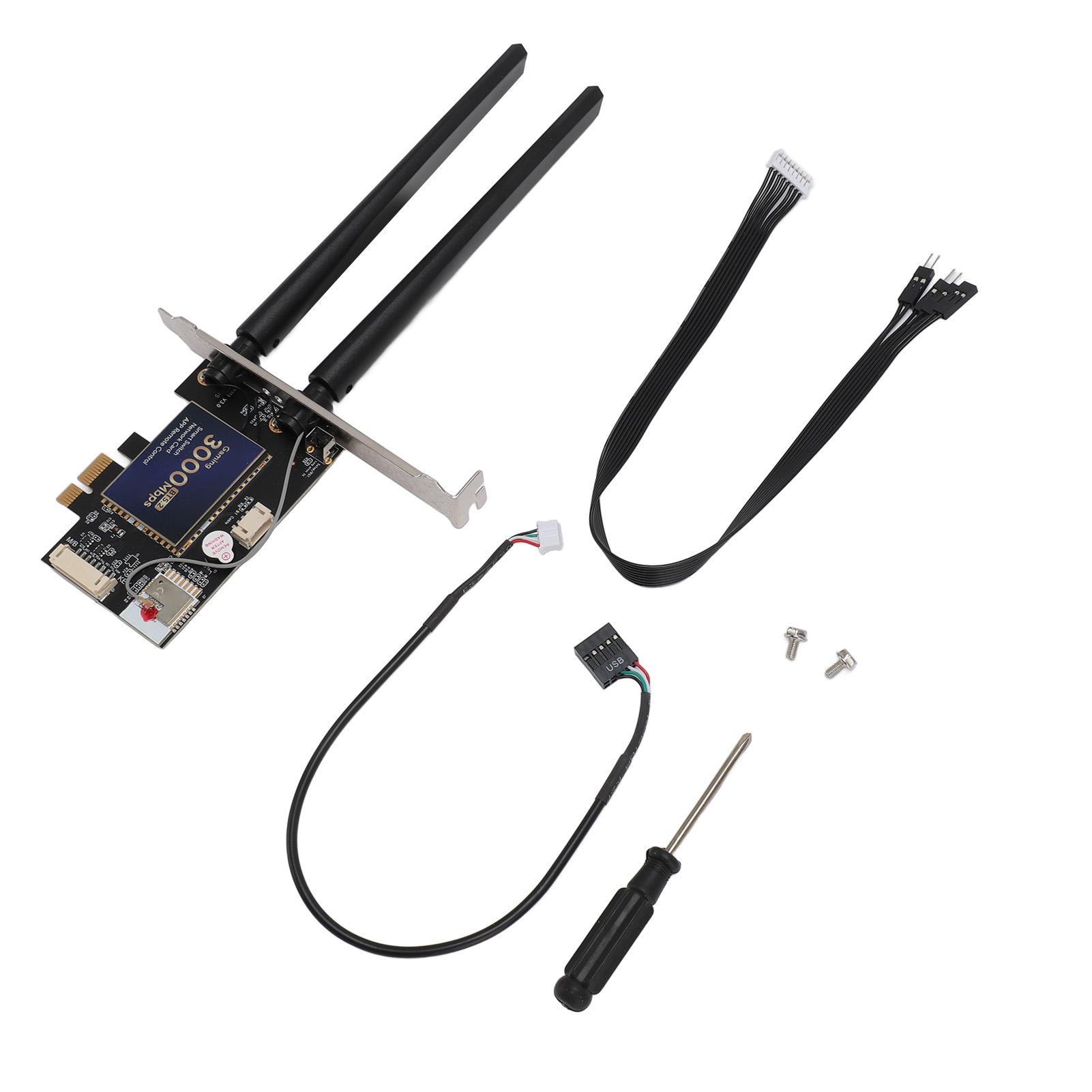 AX3000 WiFi 6 PCIe Card 2.4Ghz 5.8Ghz Bluetooth 5.2 Support OFDMA MU MIMO Smart APP Remote Control
AX3000 WiFi 6 PCIe Card 2.4Ghz 5.8Ghz Bluetooth 5.2 Support OFDMA MU MIMO Smart APP Remote Control