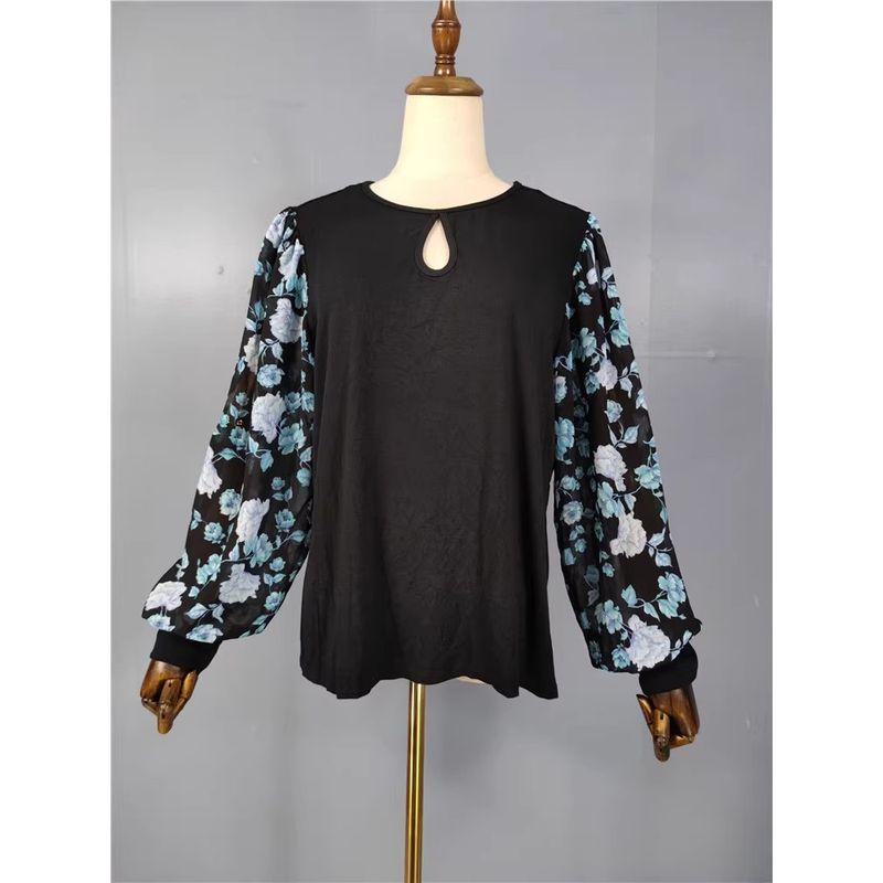 Export Single Fashion Elegant Spring Loose Exquisite Print Lantern Long Sleeve Spring New round Neck Low-Cut Tops Female Black Flower All yards
Export Single Fashion Elegant Spring Loose Exquisite Print Lantern Long Sleeve Spring New round Neck Low-Cut Tops Female Black Flower All yards