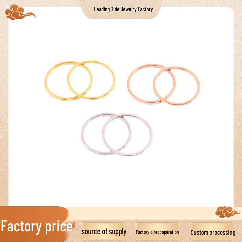 Korean-Style 18K Rose Gold-Plated Thin Titanium Steel Diamond-Cut Ring for Index or Pinky Finger Size 9
Korean-Style 18K Rose Gold-Plated Thin Titanium Steel Diamond-Cut Ring for Index or Pinky Finger Size 9