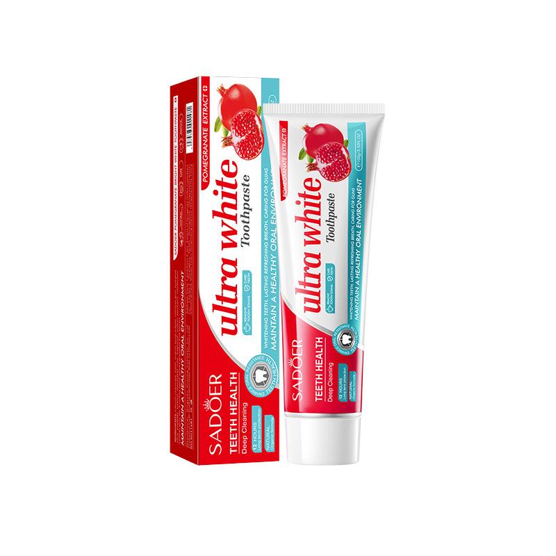 100 г зубной пасты SADOER Pomegranate Ultra White — формула глубокой очистки для более ярких зубов, свежего дыхания и базового ухода за полостью рта
100 г зубной пасты SADOER Pomegranate Ultra White — формула глубокой очистки для более ярких зубов, свежего дыхания и базового ухода за полостью рта
