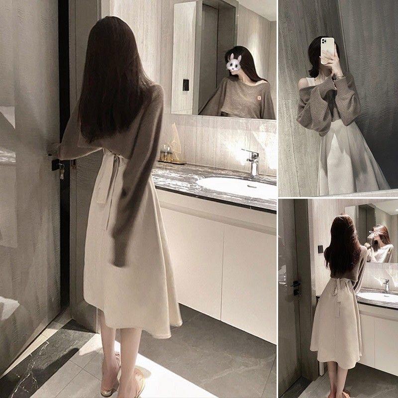 Осенне-зимний вязаный свитер-платье в французском стиле L
Осенне-зимний вязаный свитер-платье в французском стиле L