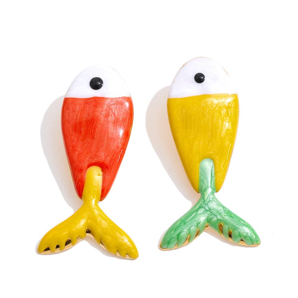 Yhpup Ocean Series Stainless Steel Enamel Fish Y2K AB Color Stud Earrings for Women Gold Color Trending Summer Unique Jewelry
Yhpup Ocean Series Stainless Steel Enamel Fish Y2K AB Color Stud Earrings for Women Gold Color Trending Summer Unique Jewelry