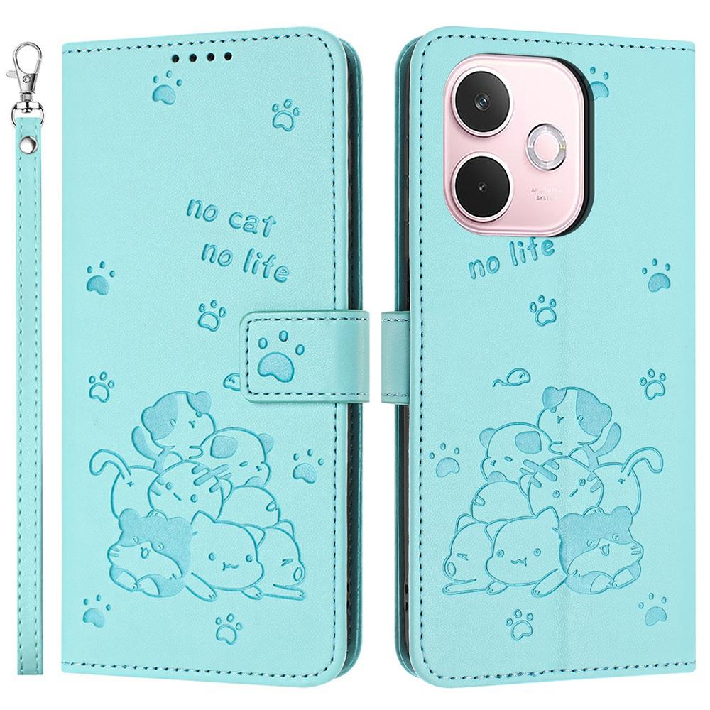 For Oppo A5 Pro 5G Wallet Case Cats Imprint Leather Phone Cover with Strap Green
For Oppo A5 Pro 5G Wallet Case Cats Imprint Leather Phone Cover with Strap Green