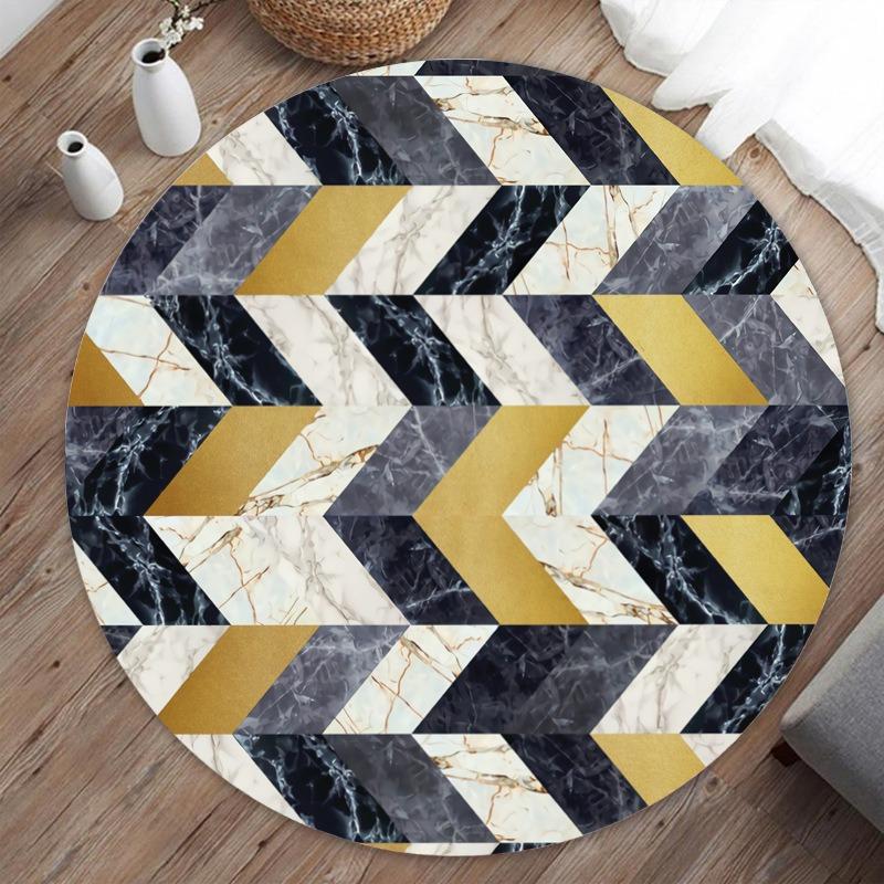 Modern Geometric Round Rug – Gold Accent Tile Pattern, Luxury Soft Durable Floor Decor for Living Room Diameter 60cm
Modern Geometric Round Rug – Gold Accent Tile Pattern, Luxury Soft Durable Floor Decor for Living Room Diameter 60cm