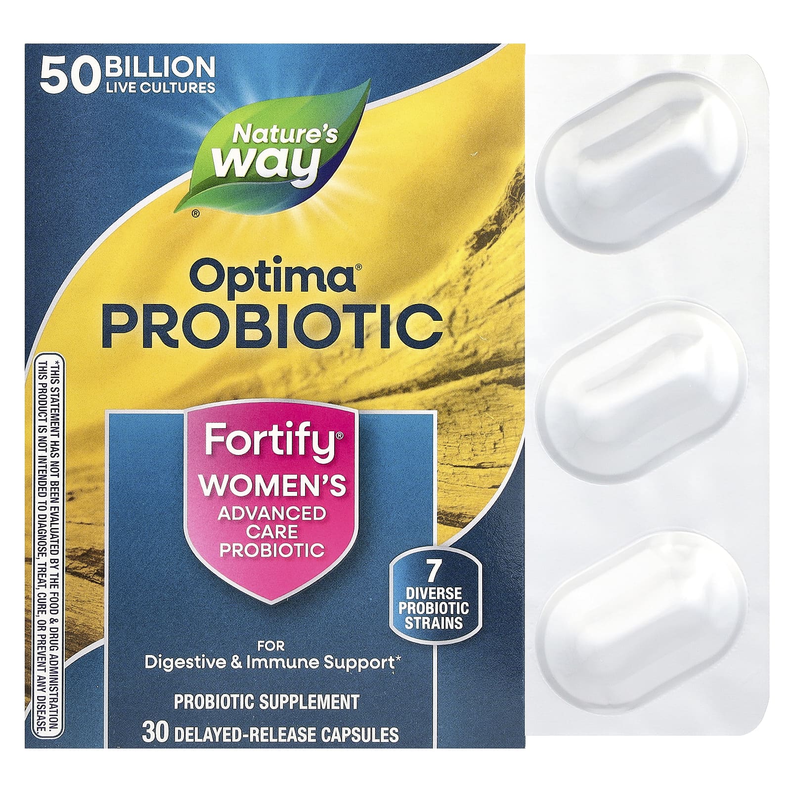 Nature S Way, Optima® Probiotic, Fortify® Women s Advanced Care Probiotic, 50 Billion, 30 Delayed Release Capsules
Nature S Way, Optima® Probiotic, Fortify® Women s Advanced Care Probiotic, 50 Billion, 30 Delayed Release Capsules