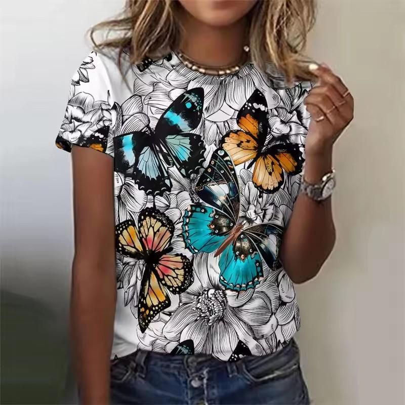 Women s T-Shirt Butterfly Graphic Print Summer Short Sleeve Casual Tops Street Fashion O Neck T-Shirt Female Clothing S
Women s T-Shirt Butterfly Graphic Print Summer Short Sleeve Casual Tops Street Fashion O Neck T-Shirt Female Clothing S