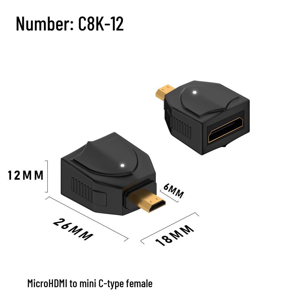 HDTV Female to Type-C Mini Male Adapter, UHD 8K2.1 Support, with D-Type Male Side Bend
HDTV Female to Type-C Mini Male Adapter, UHD 8K2.1 Support, with D-Type Male Side Bend