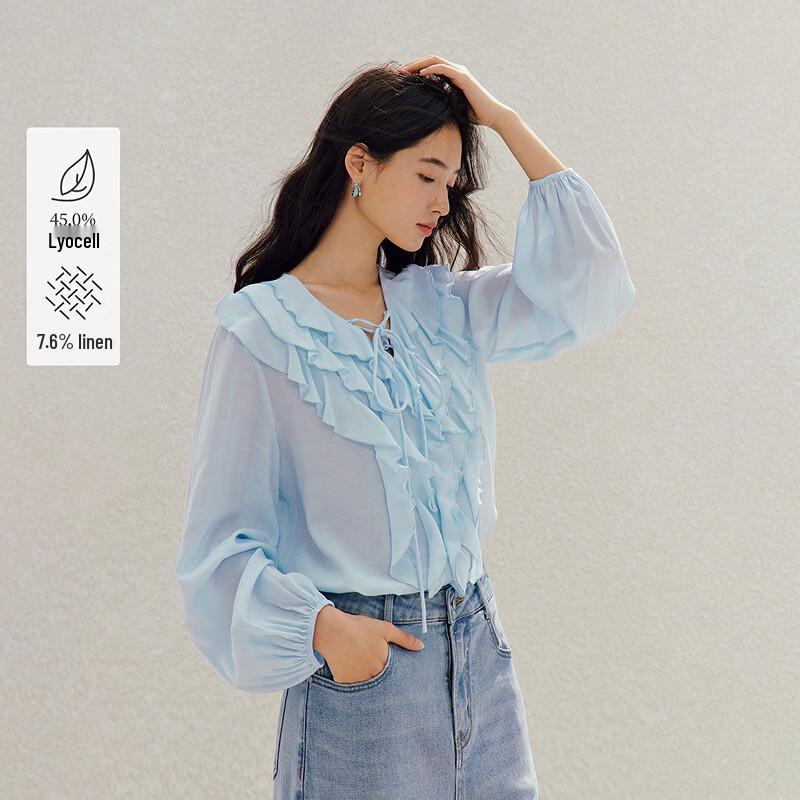 INMAN Women s French Ruffle V-Neck Tie-Front Long-Sleeve Blouse M
INMAN Women s French Ruffle V-Neck Tie-Front Long-Sleeve Blouse M