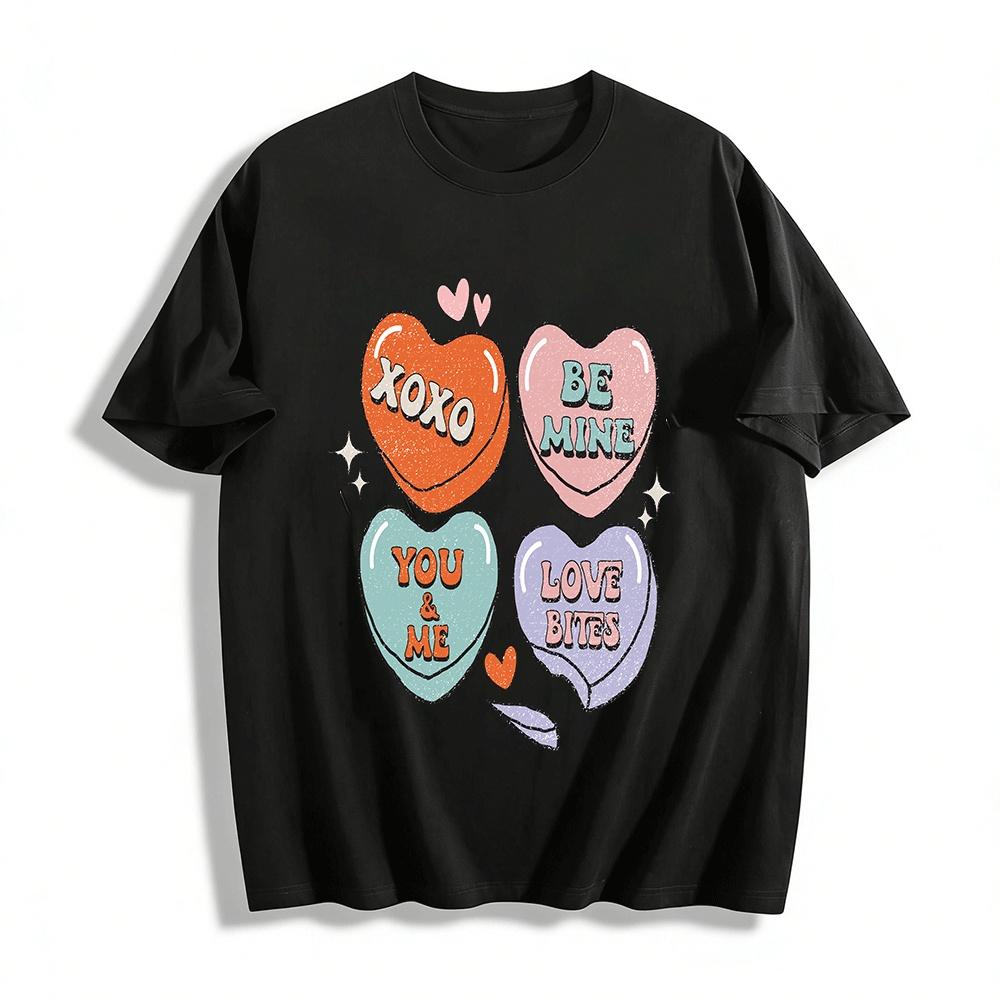 Retro Heart Candy Graphic Tee XOXO BE MINE Couple Casual Top Pure cotton T-shirt XXS
Retro Heart Candy Graphic Tee XOXO BE MINE Couple Casual Top Pure cotton T-shirt XXS