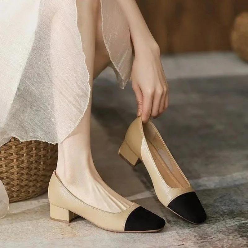 Brand Black & Beige Leather Patchwork Pumps Women Thick Heel Dress Shoes Square Toe Tacones Shallow Mouth Low Heel Pumps Women 42 абрикосовий
Brand Black & Beige Leather Patchwork Pumps Women Thick Heel Dress Shoes Square Toe Tacones Shallow Mouth Low Heel Pumps Women 42 абрикосовий