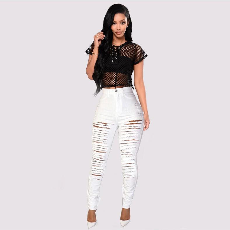 European & American Style Ripped High Waist Elastic Skinny Jeans XL білий
European & American Style Ripped High Waist Elastic Skinny Jeans XL білий
