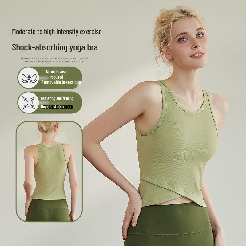 Women s Shockproof Yoga Vest with Chest Pad - Sleeveless Crossover Design for Running and Fitness. L
Women s Shockproof Yoga Vest with Chest Pad - Sleeveless Crossover Design for Running and Fitness. L
