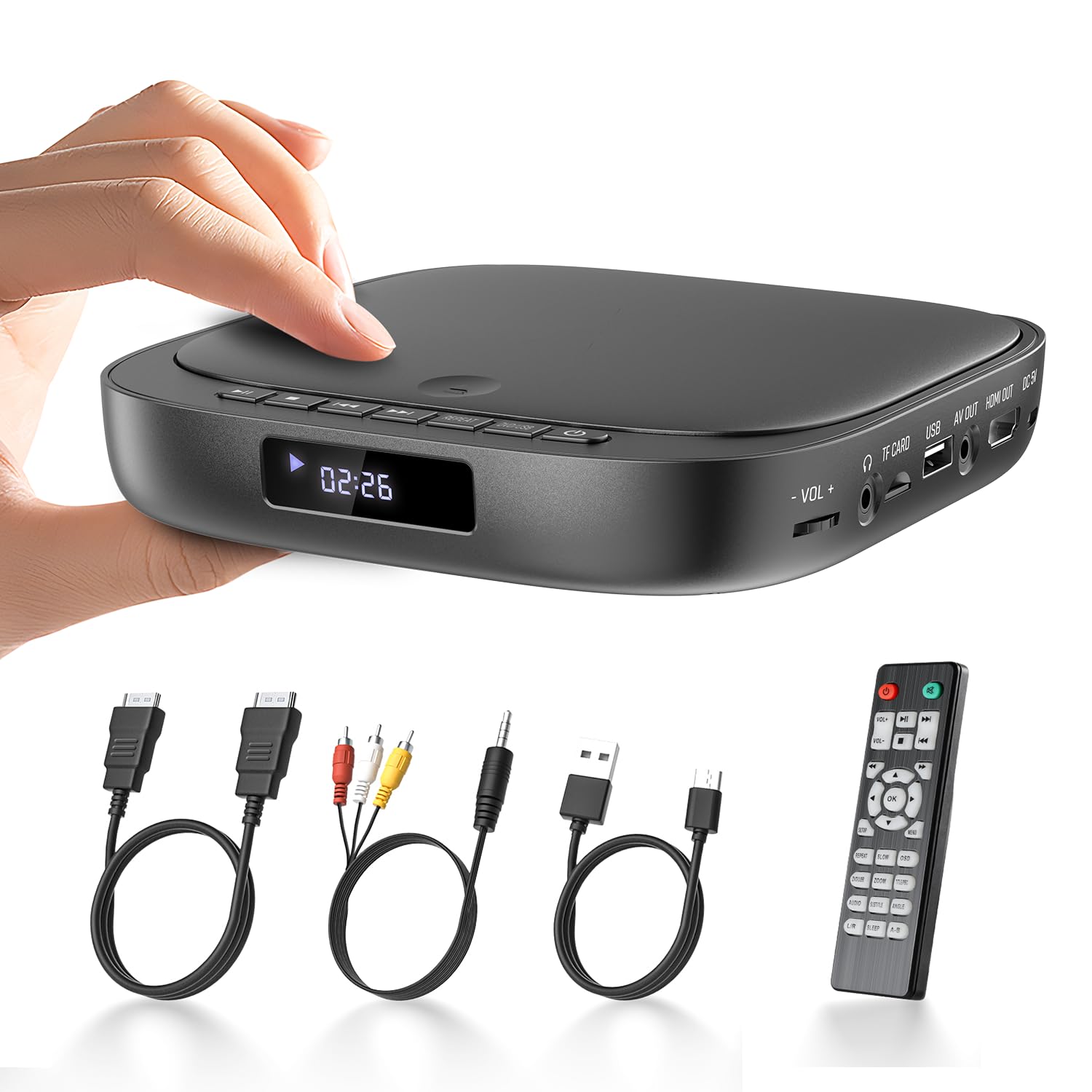 Mini DVD Player with 1080P Playback Region CPRM Not Card Japanese Instruction Manual Included Support, DVD/CD Only, Free, Compatible, Blu-ray чорний
Mini DVD Player with 1080P Playback Region CPRM Not Card Japanese Instruction Manual Included Support, DVD/CD Only, Free, Compatible, Blu-ray чорний