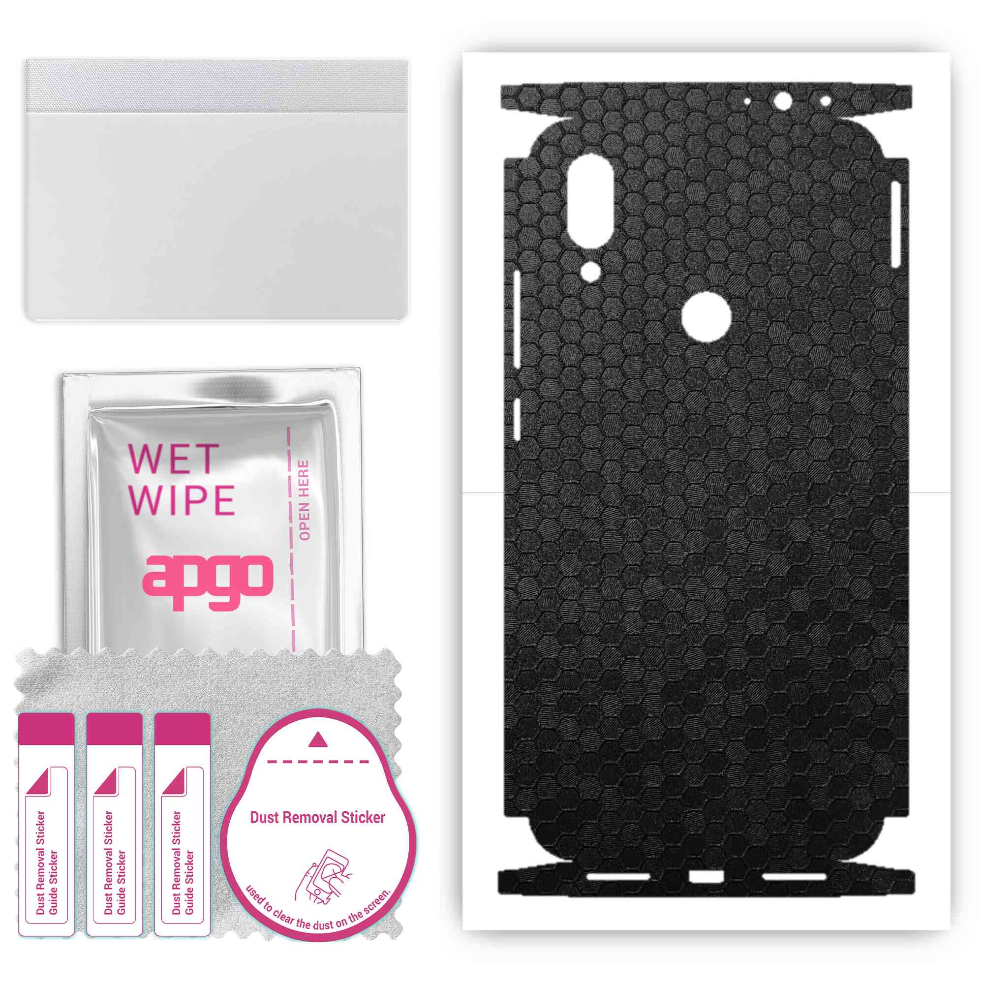 Apgo Protective Skin Sticker for the back+sides compatible with Xiaomi Redmi 7, Full Wrap Film, Foil, Vinyl - Pattern Black Honeycomb
Apgo Protective Skin Sticker for the back+sides compatible with Xiaomi Redmi 7, Full Wrap Film, Foil, Vinyl - Pattern Black Honeycomb