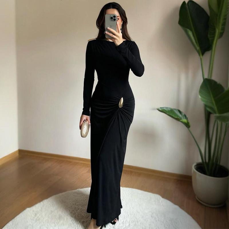 Solid Color Long Sleeve Button Pleated Bodycon Sheath Dress - European & American Style 2025 XXXL
Solid Color Long Sleeve Button Pleated Bodycon Sheath Dress - European & American Style 2025 XXXL