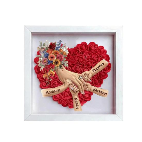 Personalized Mommy Holding Hands Shadow Box with Ring And Manicure, Custom Names Floral Heart Picture Frame, Mother s Day Gifts for Mom Grandma L C білий
Personalized Mommy Holding Hands Shadow Box with Ring And Manicure, Custom Names Floral Heart Picture Frame, Mother s Day Gifts for Mom Grandma L C білий