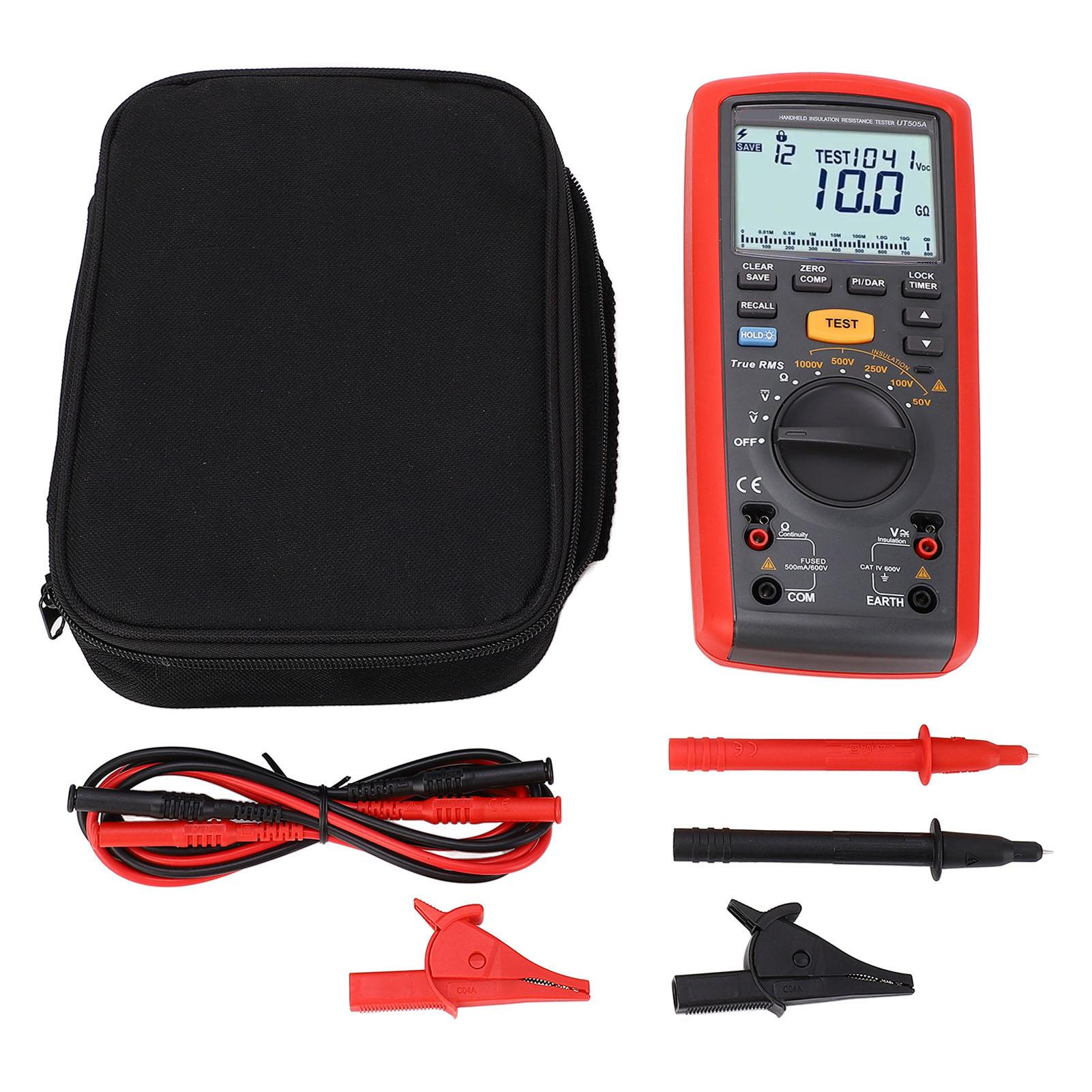UT505A Handheld Insulation Resistance Tester Ground Resistance Meter Digital Megohmmeter for
UT505A Handheld Insulation Resistance Tester Ground Resistance Meter Digital Megohmmeter for