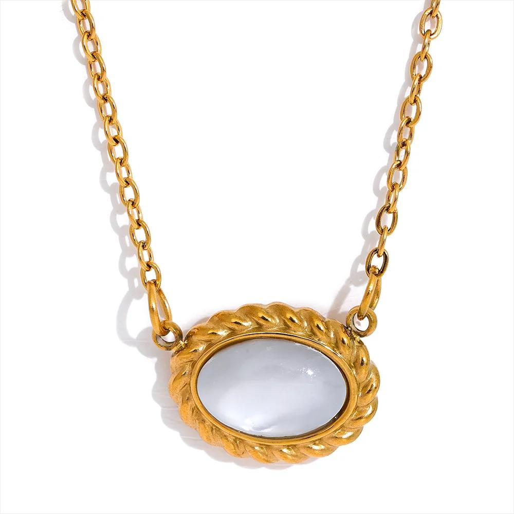 Yhpup Stainless Steel Natural Shell Black Agate Pendant Fashion Necklace France Chic Women Collar Trendy Jewelry Birthday Gift
Yhpup Stainless Steel Natural Shell Black Agate Pendant Fashion Necklace France Chic Women Collar Trendy Jewelry Birthday Gift