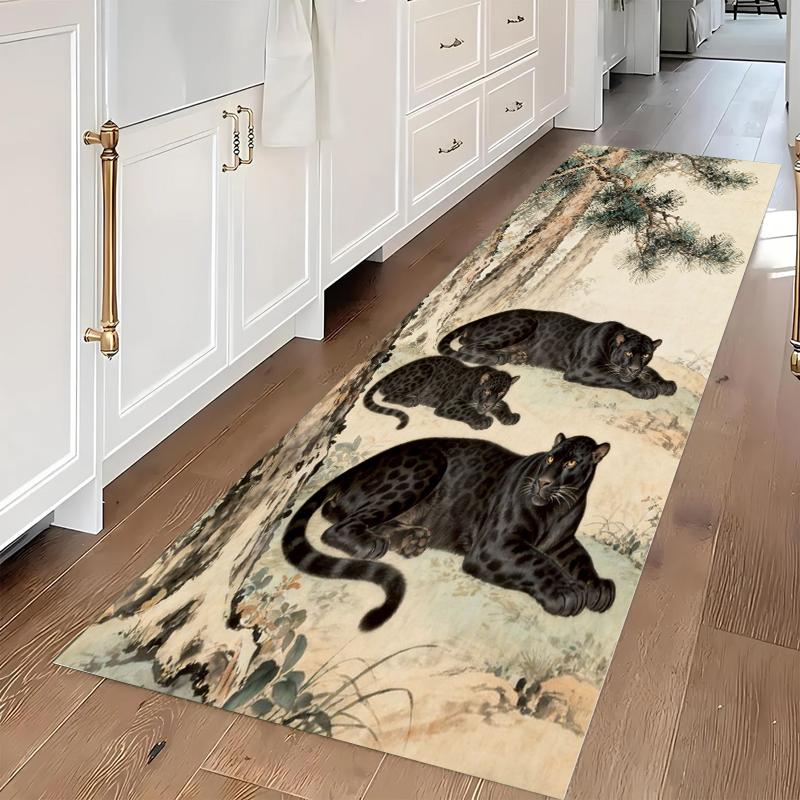 Leopard Pattern Long Runner Rug Vintage Royal Crown Design Artistic Black Panther Non-Slip Kitchen Mat Hallway Entrance Doormat 40X120CM
Leopard Pattern Long Runner Rug Vintage Royal Crown Design Artistic Black Panther Non-Slip Kitchen Mat Hallway Entrance Doormat 40X120CM